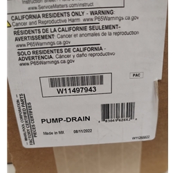 Wpl W11497943 PUMP-DRAIN